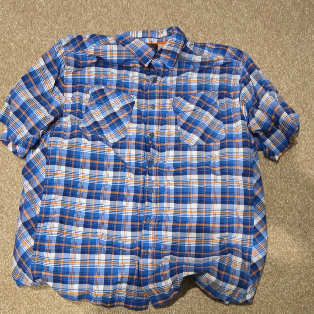 5.11 Tactical Blue and Orange Button Down Shirt